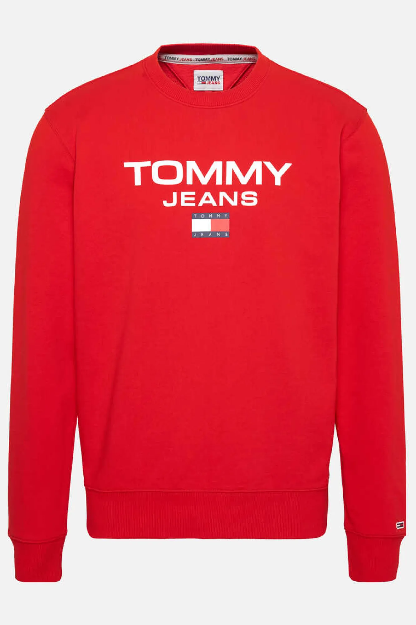 Tommy Jeans Sweatshirt Com Logo Vermelho Real New