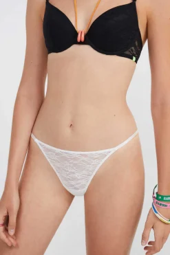 HI&BYE Roupa Interior-Tanga Renda Branca
