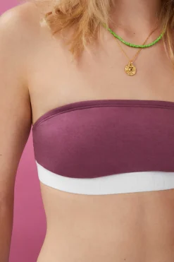 HI&BYE Roupa Interior-Top Bandeau Algodao Bordeaux