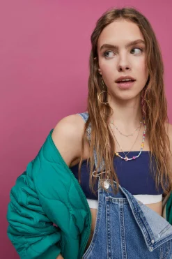 HI&BYE Roupa Interior-Top Bandeau Algodao Escuro