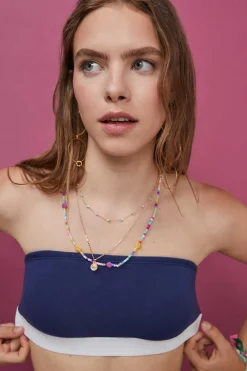 HI&BYE Roupa Interior-Top Bandeau Algodao Escuro