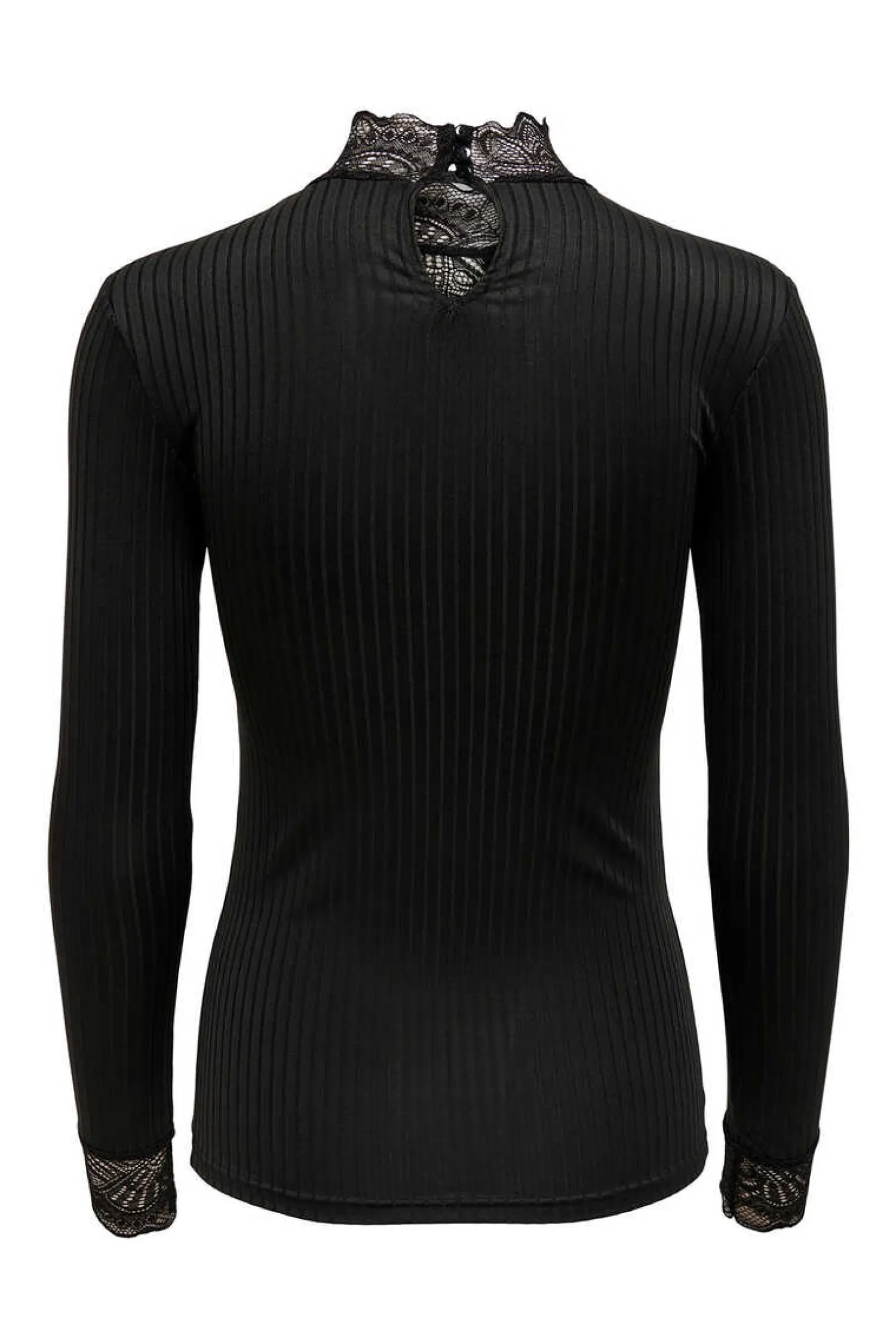 JDY T-Shirts-Top Canelado Detalhe De Renda