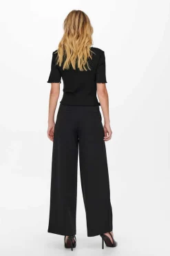 Only T-Shirts-Top Canelado Manga Curta