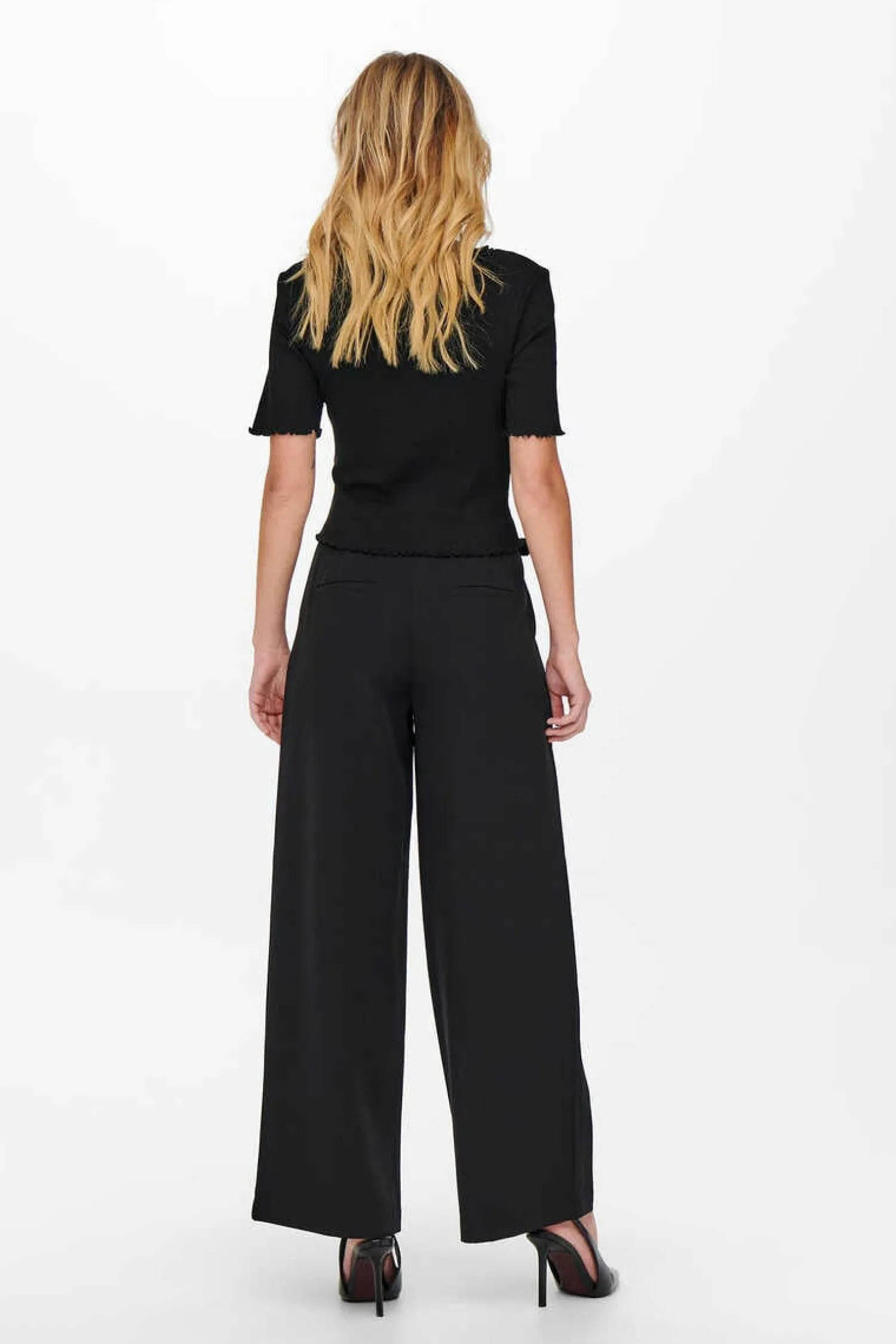 Only T-Shirts-Top Canelado Manga Curta