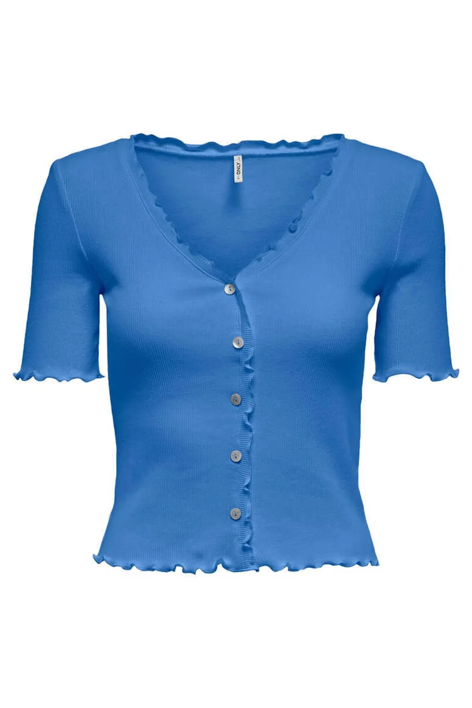 Only T-Shirts-Top Canelado Manga Curta