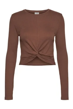 Noisy May T-Shirts-Top Cropped De Manga Comprida