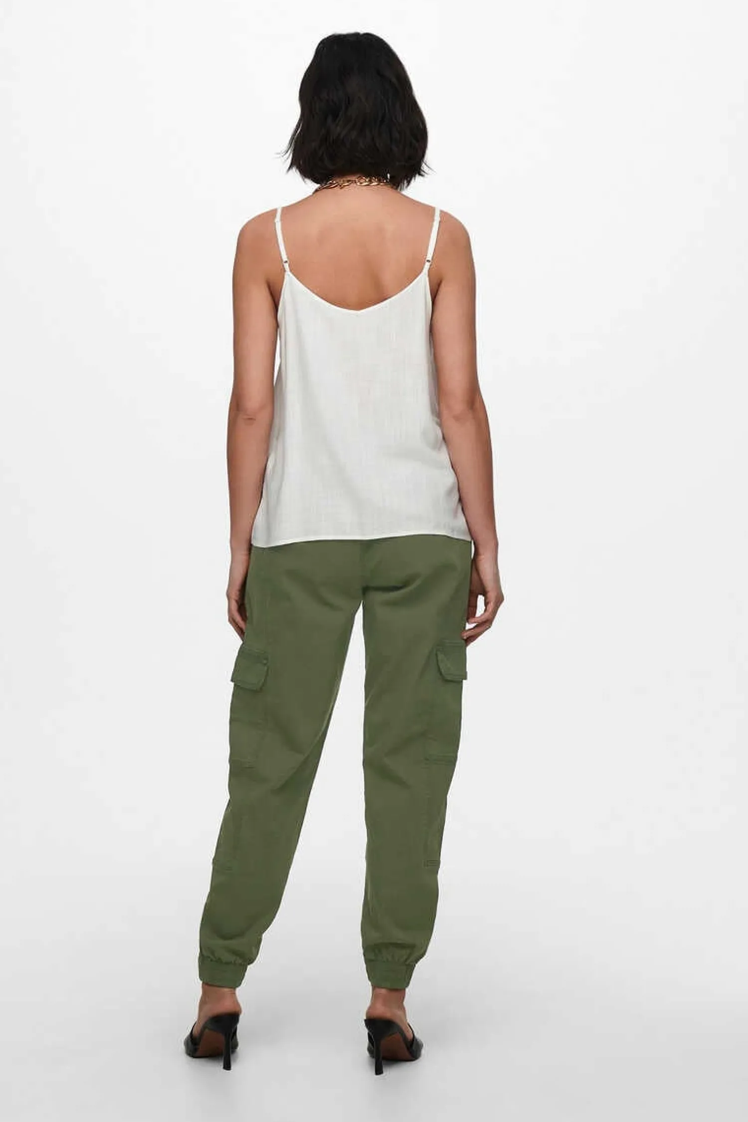 Only T-Shirts-Top De Alcas Botoes