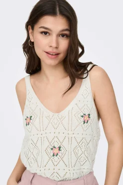 Only T-Shirts-Top De Crochet Flores