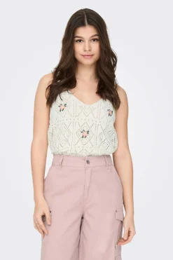 Only T-Shirts-Top De Crochet Flores