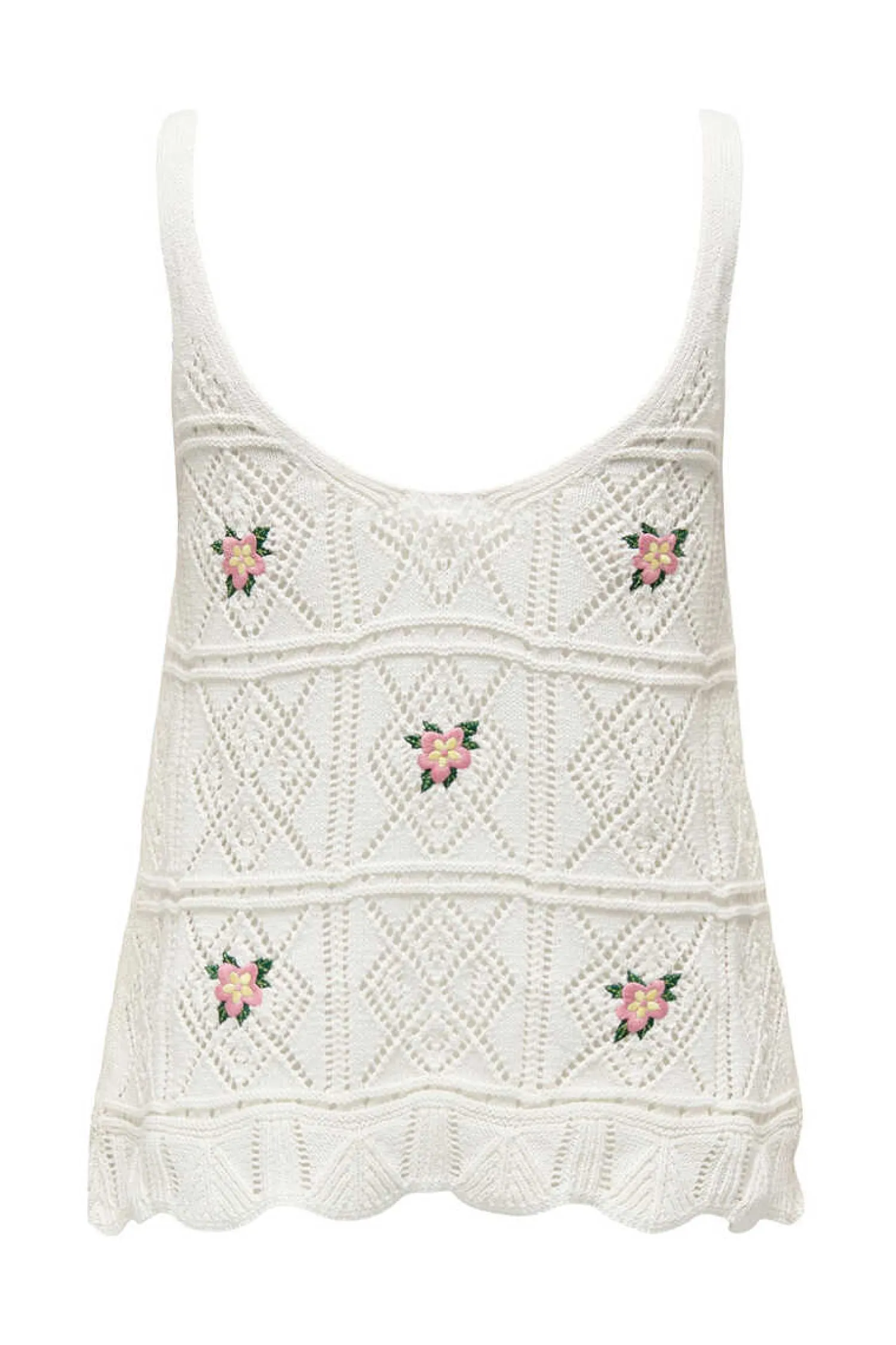 Only T-Shirts-Top De Crochet Flores