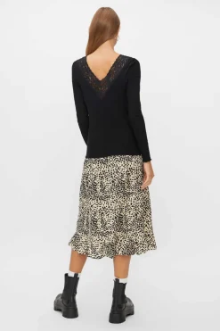 Pieces T-Shirts-Top De Manga Comprida E Gola Em Bico