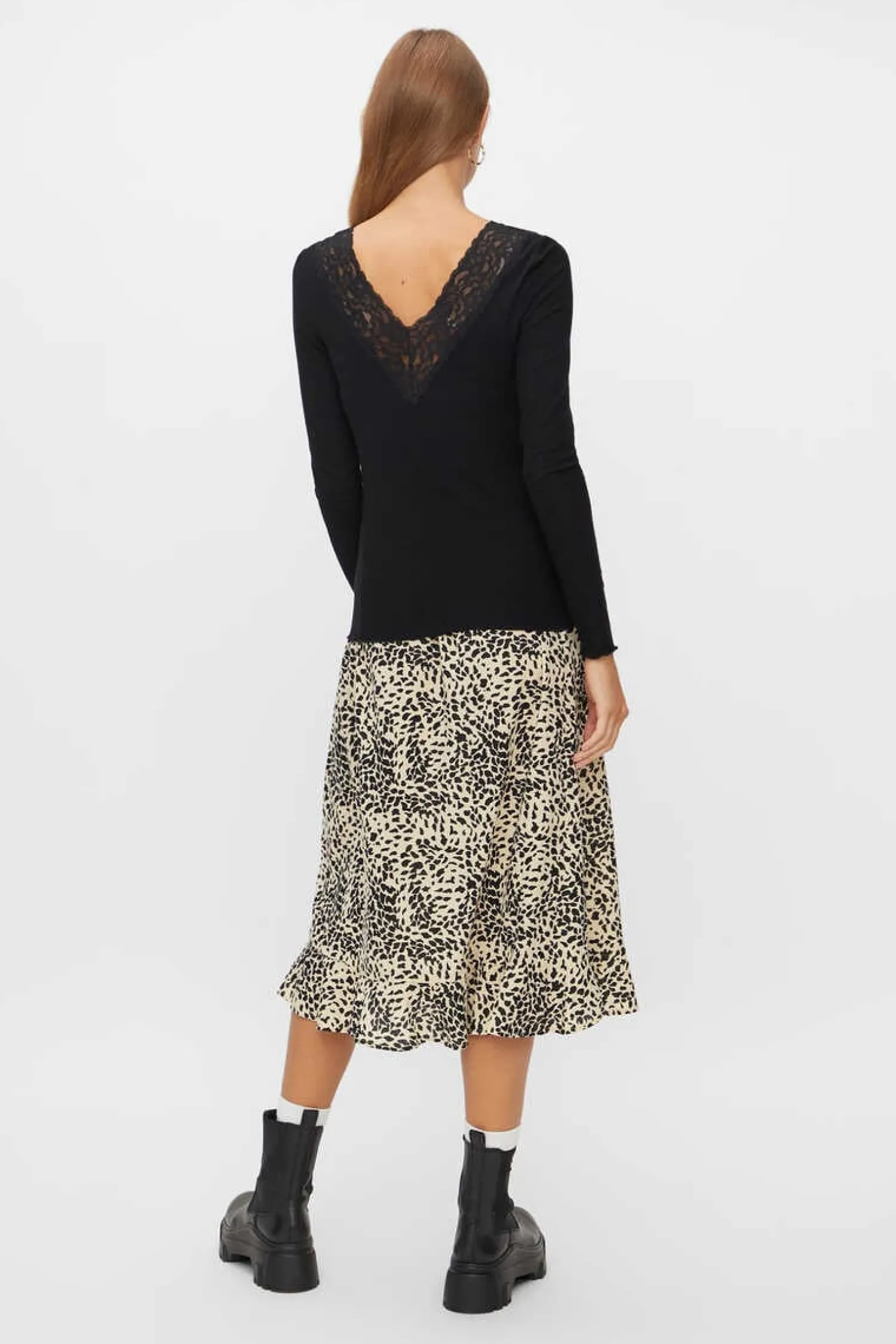 Pieces T-Shirts-Top De Manga Comprida E Gola Em Bico