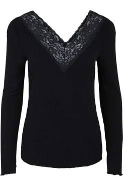 Pieces T-Shirts-Top De Manga Comprida E Gola Em Bico