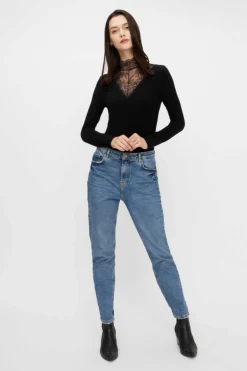 Pieces Camisas E Blusas-Top De Manga Comprida E Viscose