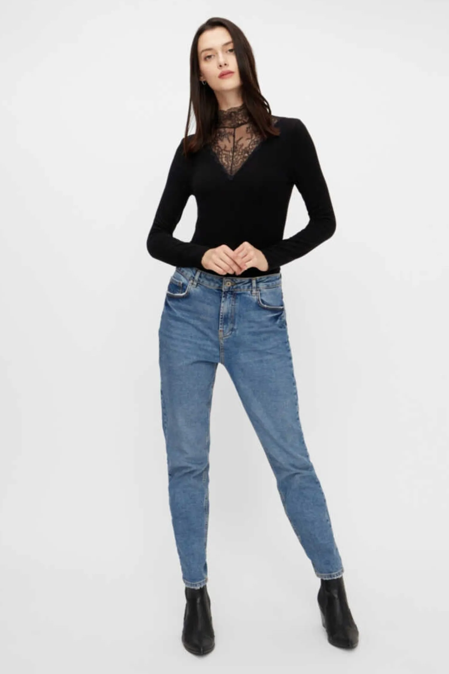 Pieces Camisas E Blusas-Top De Manga Comprida E Viscose