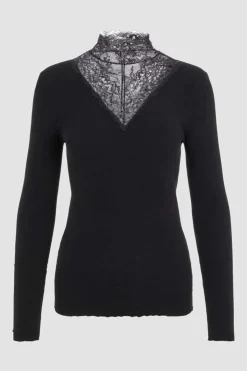 Pieces Camisas E Blusas-Top De Manga Comprida E Viscose