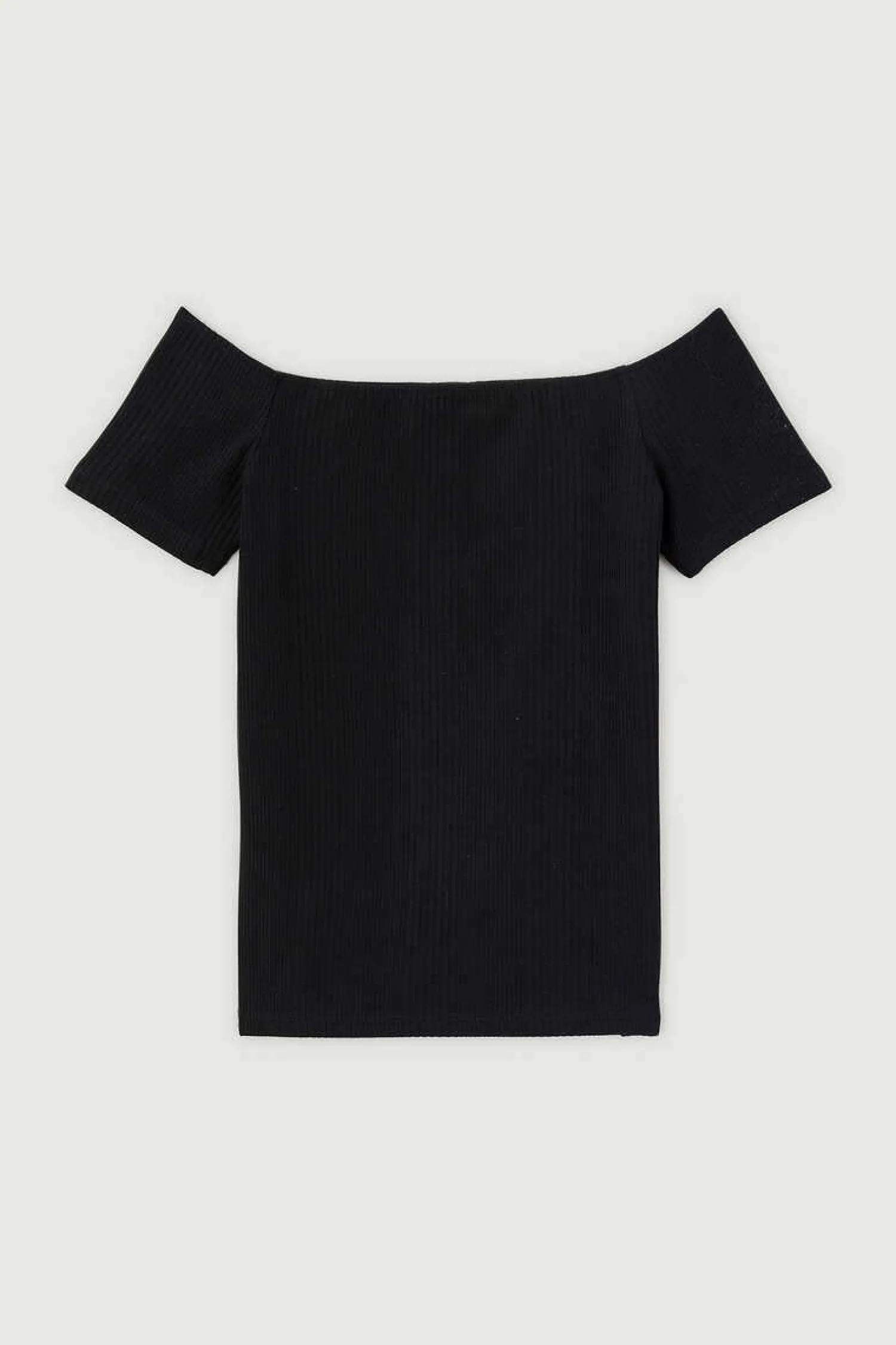 Pimkie T-Shirts-Top Decote Bardot De Malha Canelada