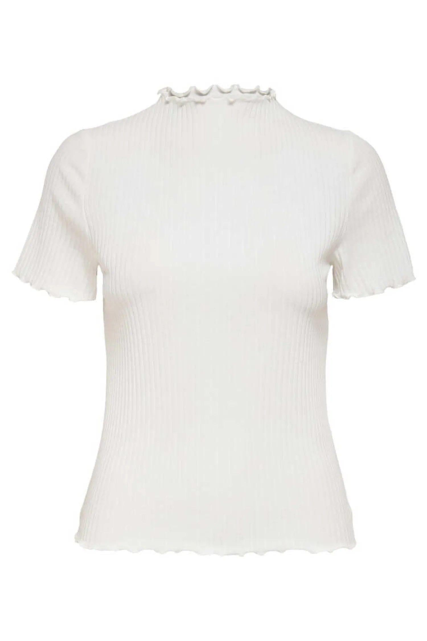 Only T-Shirts-Top Malha Canelada Manga Curta