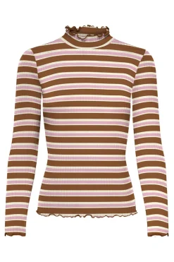 JDY T-Shirts-Top Manga Comprida Canelado