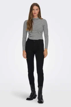 JDY T-Shirts-Top Manga Comprida Canelado