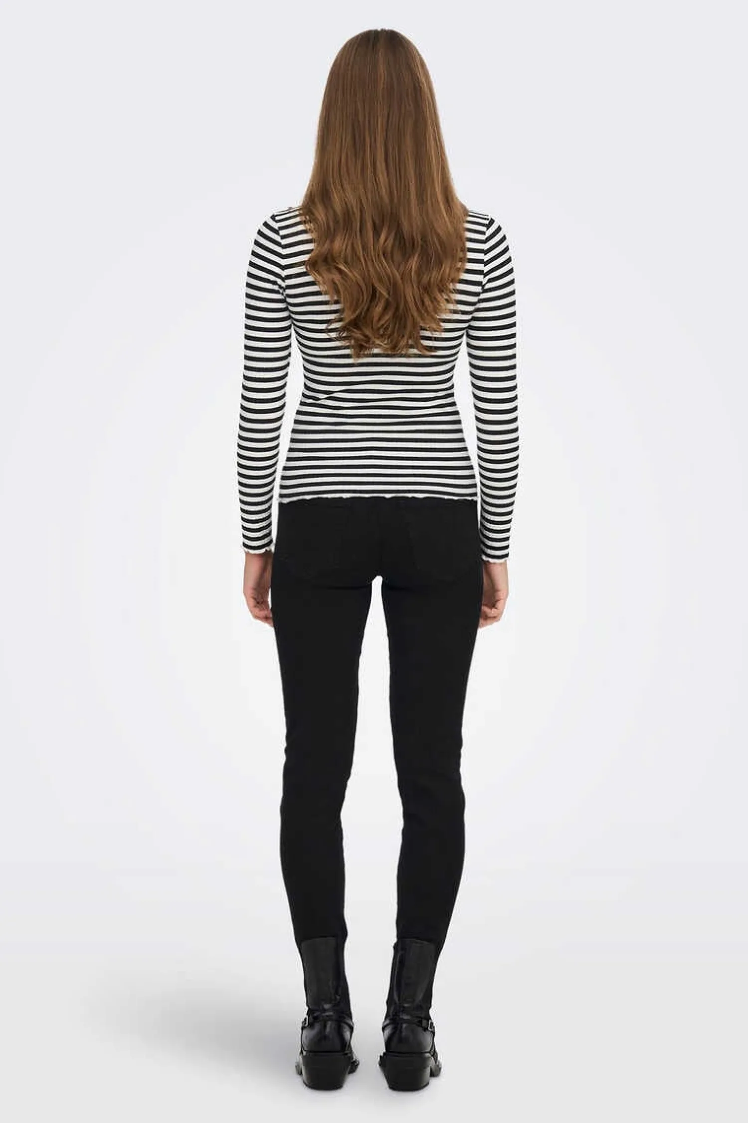 JDY T-Shirts-Top Manga Comprida Canelado