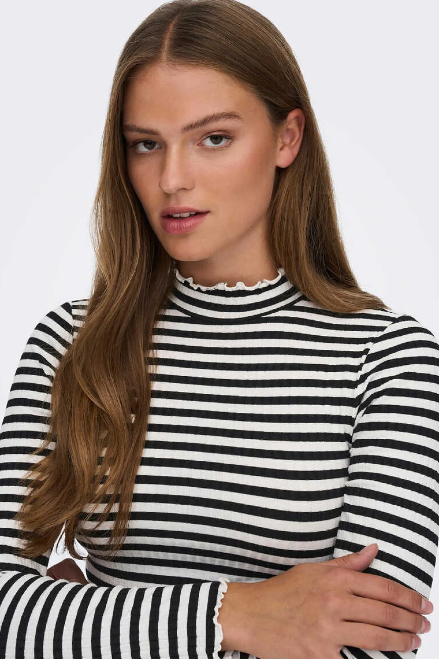 JDY T-Shirts-Top Manga Comprida Canelado