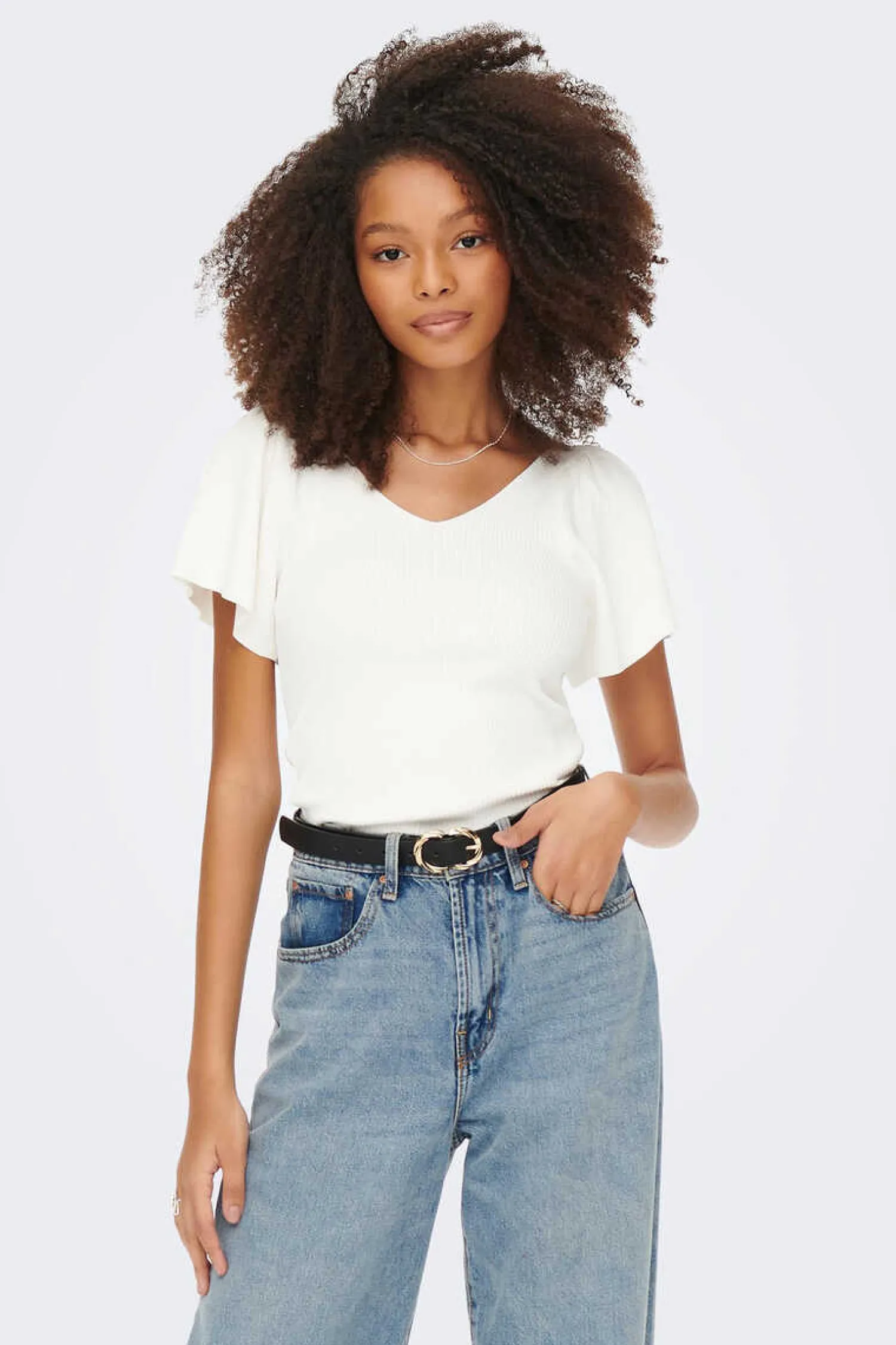 Only T-Shirts-Top Manga Curta Laco