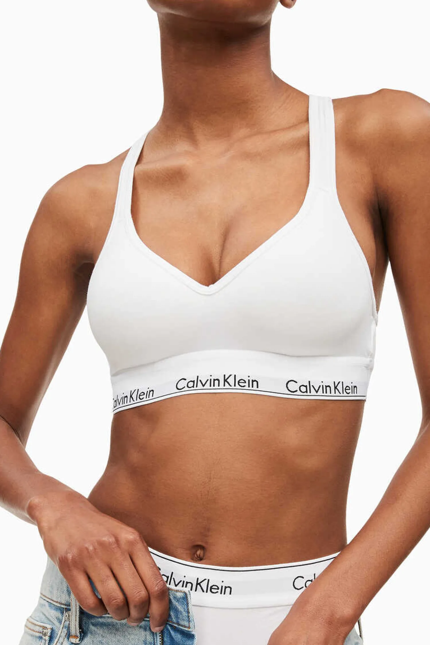 Calvin Klein Sutias-Top Pre-Formado De Algodao Com Cos Da