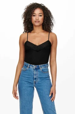 Only T-Shirts-Top Renda Canelado