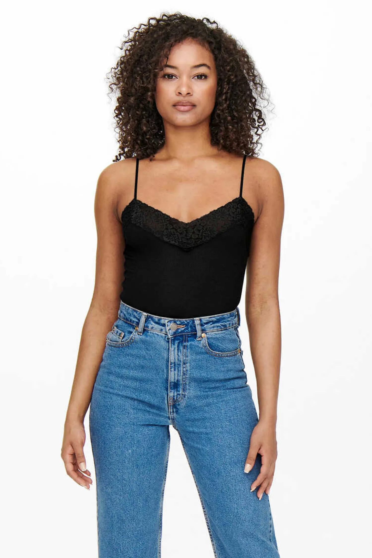 Only T-Shirts-Top Renda Canelado