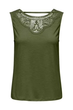 JDY T-Shirts-Top Sem Mangas Com Renda