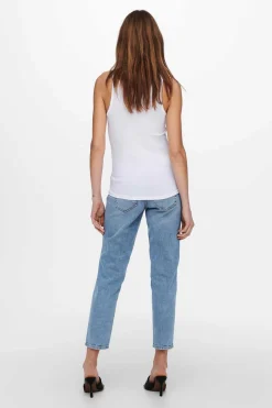 Only T-Shirts-Top Sem Mangas Em Canelado