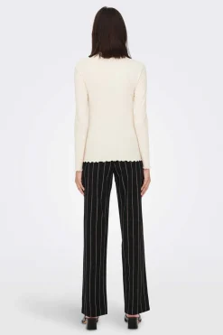 JDY T-Shirts-Topo Do Colarinho De Manga Comprida Perkins