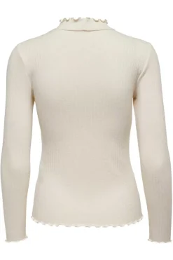 JDY T-Shirts-Topo Do Colarinho De Manga Comprida Perkins