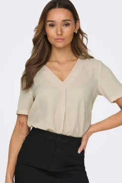 JDY T-Shirts-Topo Do Pescoco Em V