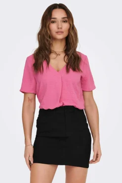 JDY T-Shirts-Topo Do Pescoco Em V