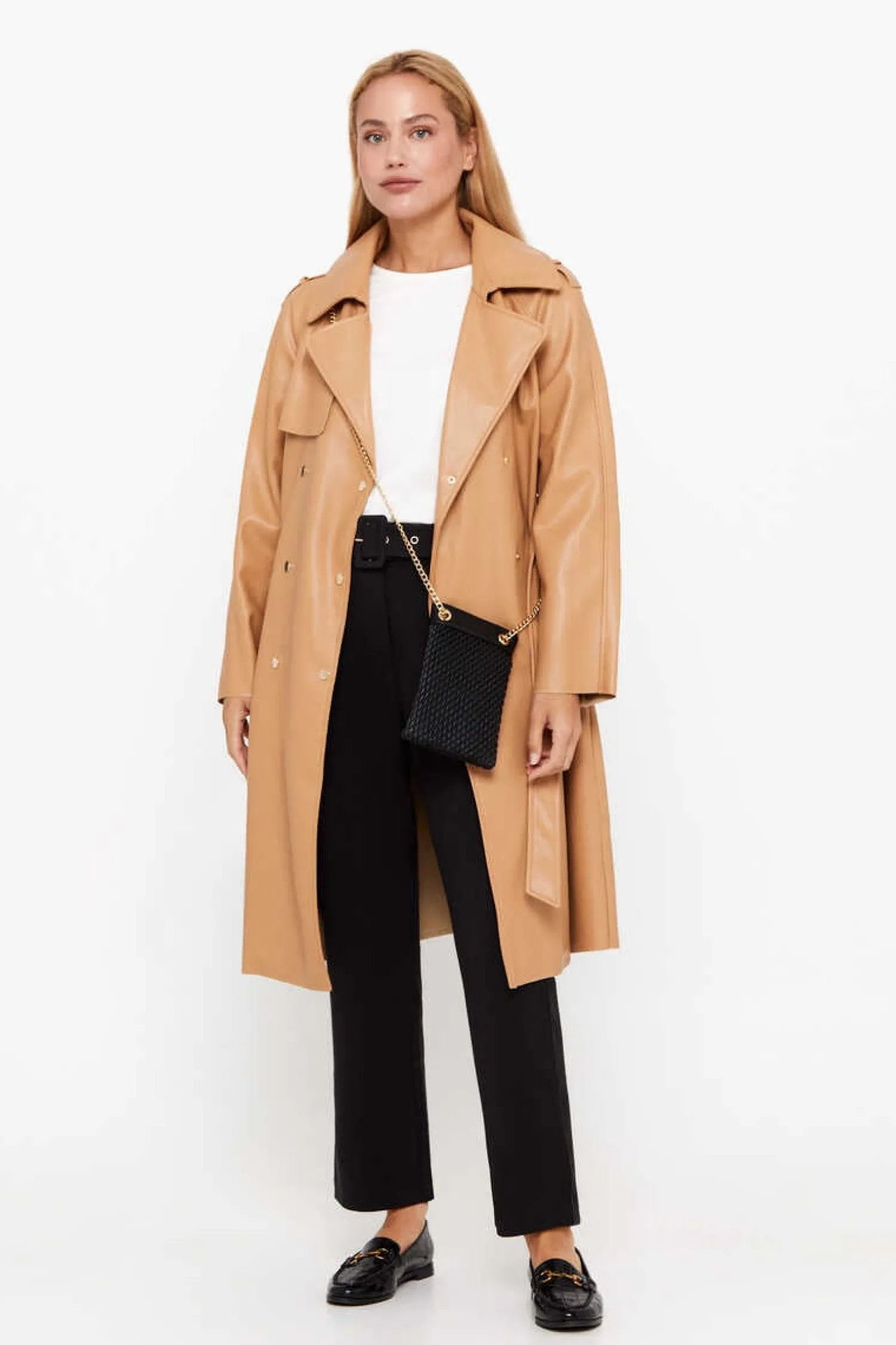 Cortefiel Sobretudos E Parkas-Trench Efeito Pele