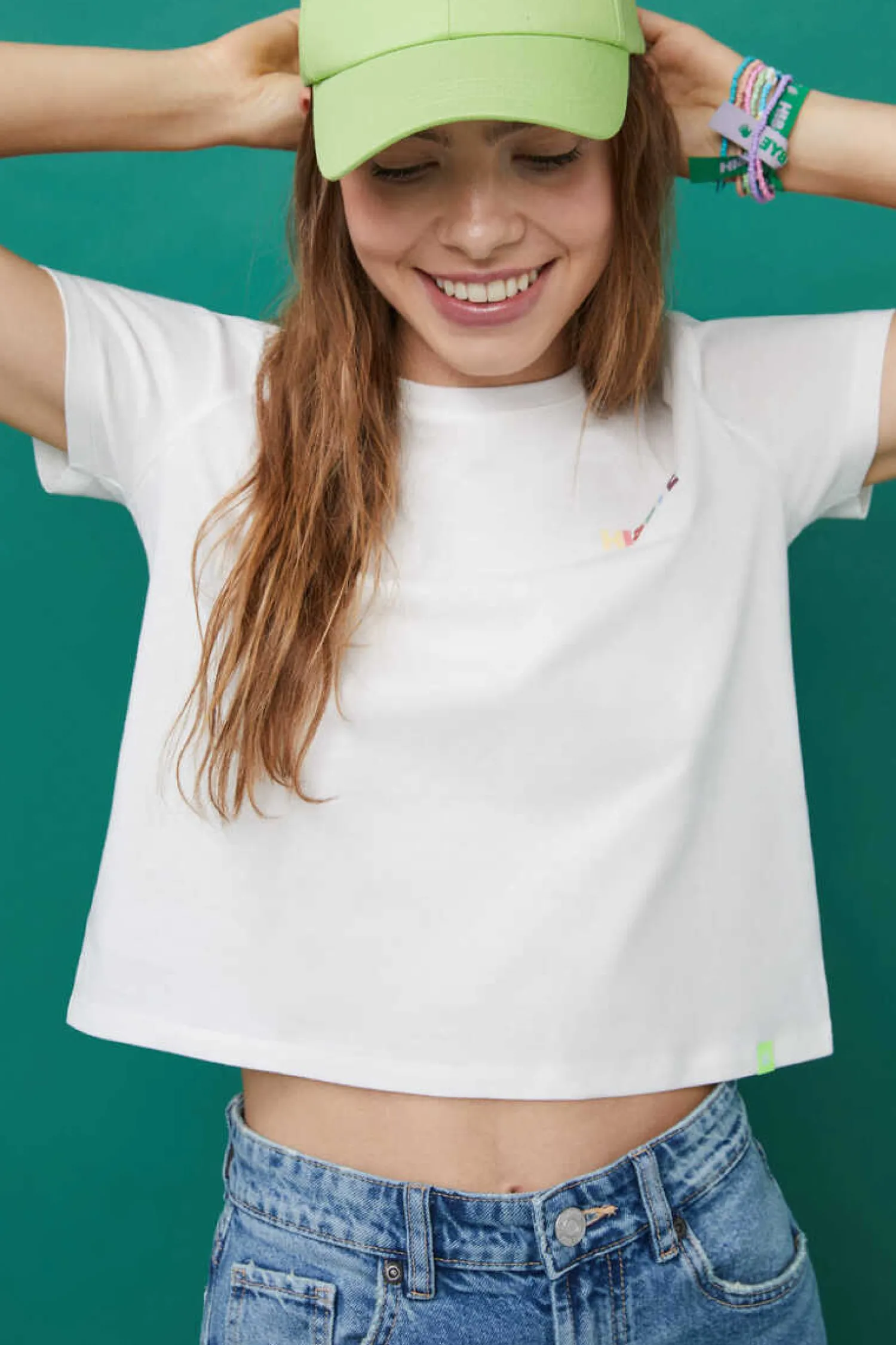 HI&BYE T-Shirts E Tops-T-Shirt 100% Algodao Cru Mini Logo