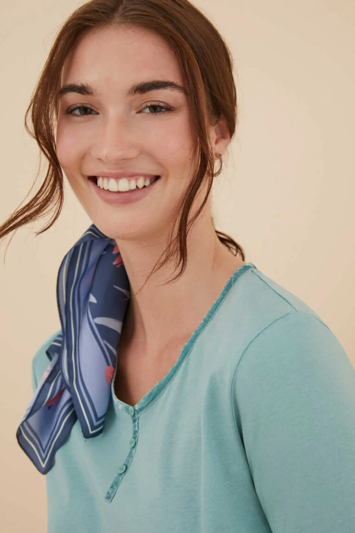 Women'secret Pijamas-T-Shirt 100% Algodao Em Com Botoes