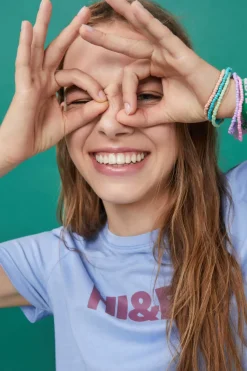 HI&BYE T-Shirts E Tops-T-Shirt 100% Algodao Logo