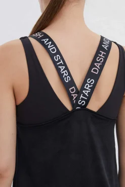 Dash and Stars Outdoor-T-Shirt Alcas Halter Preta