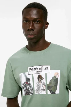 Springfield T-Shirt Attack On Titan Verde New