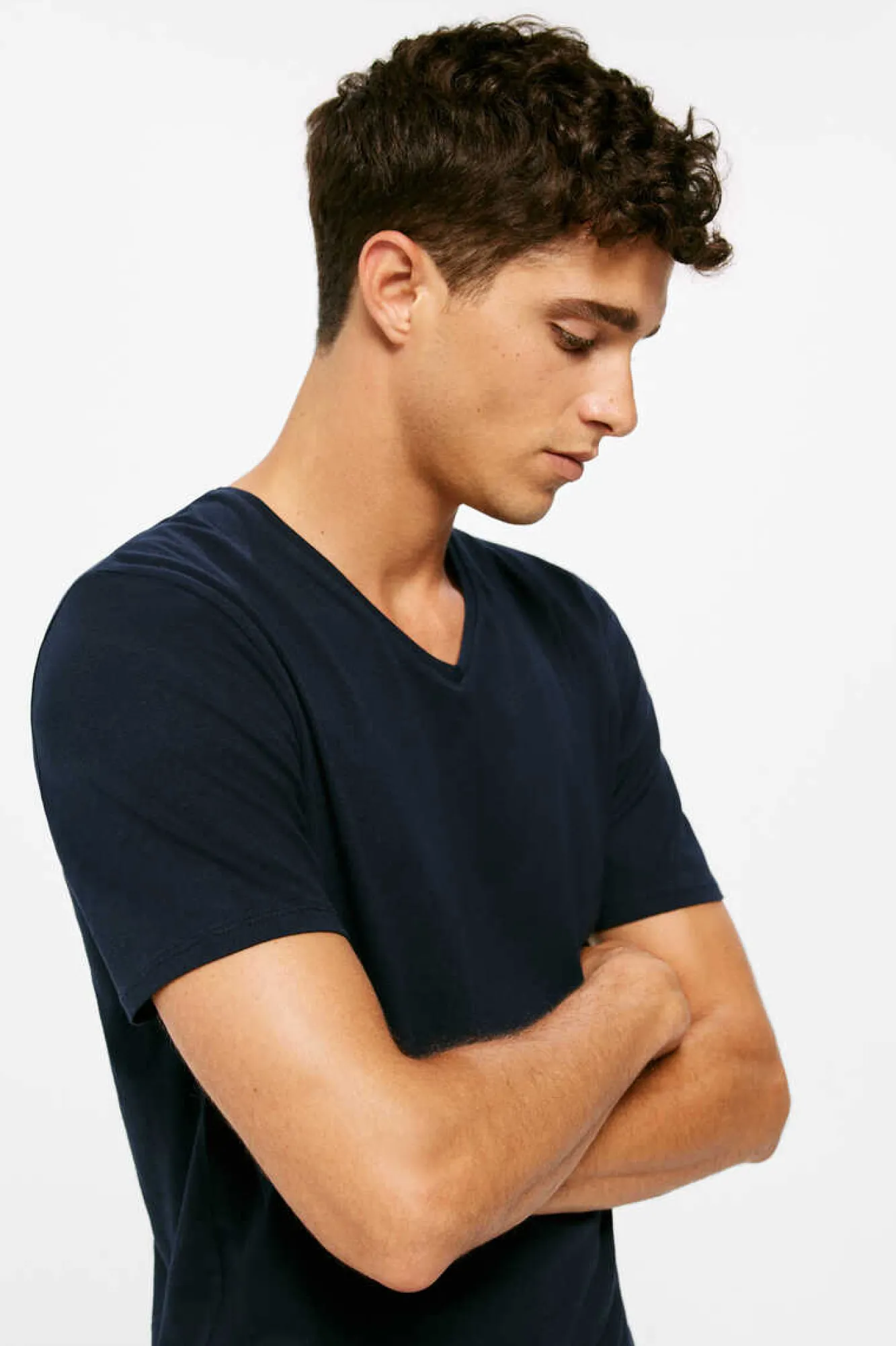 Springfield T-Shirt Basica Bico Lycra Azul Best