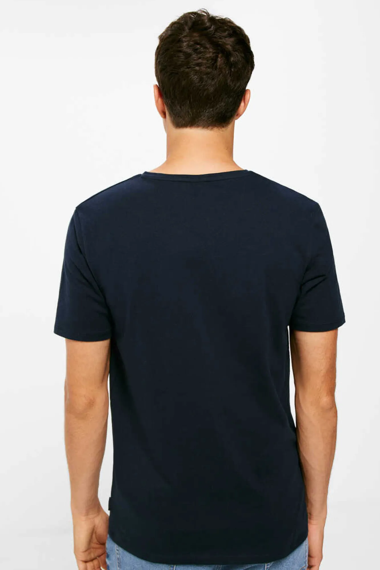 Springfield T-Shirt Basica Bico Lycra Azul Best