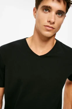 Springfield T-Shirt Basica Bico Lycra Preto