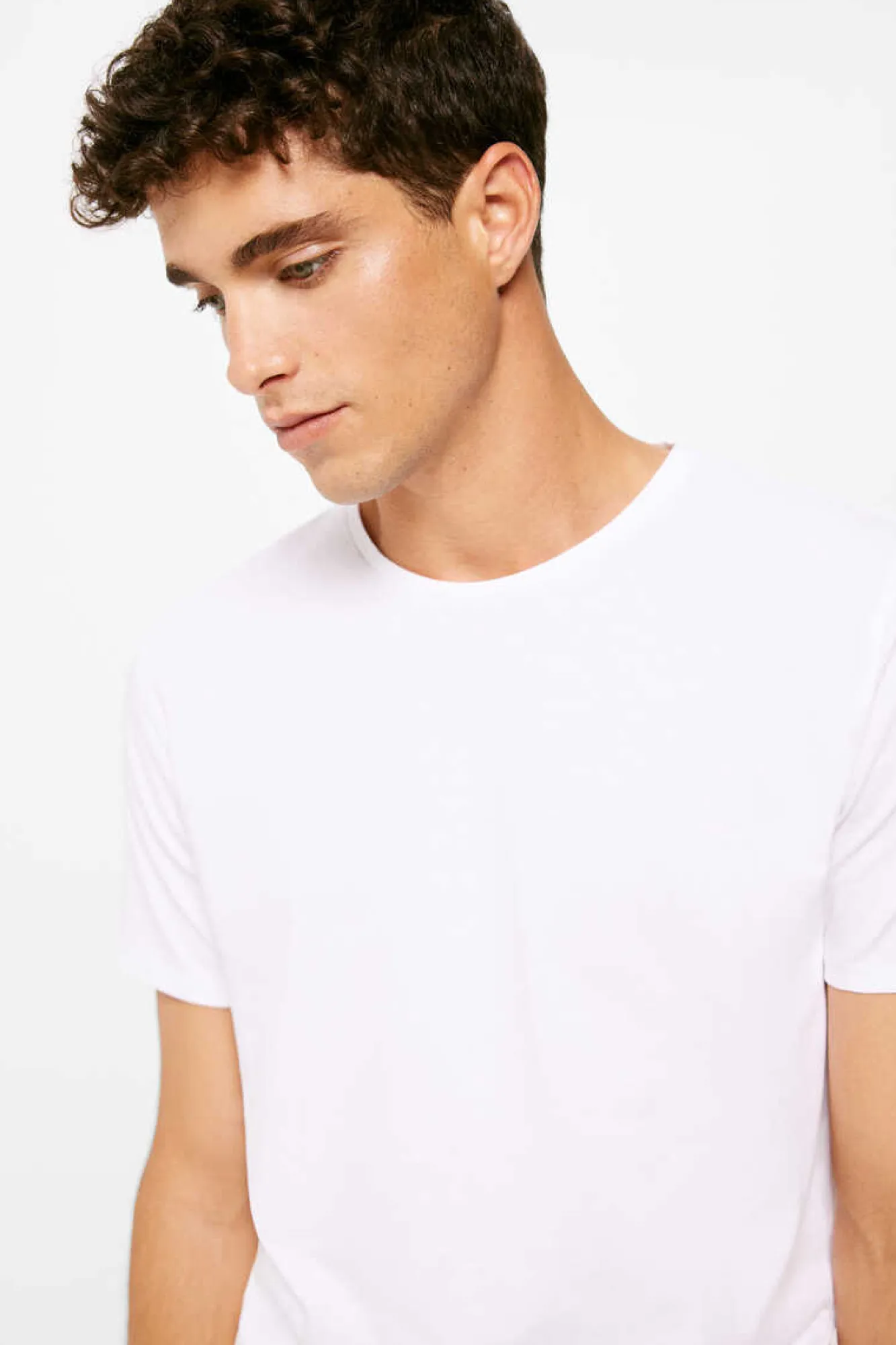 Springfield T-Shirt Basica Lycra Branco New