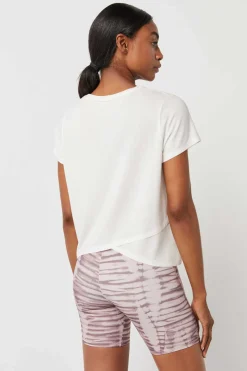 Dash and Stars T-Shirts-T-Shirt Branca Fluida Modal