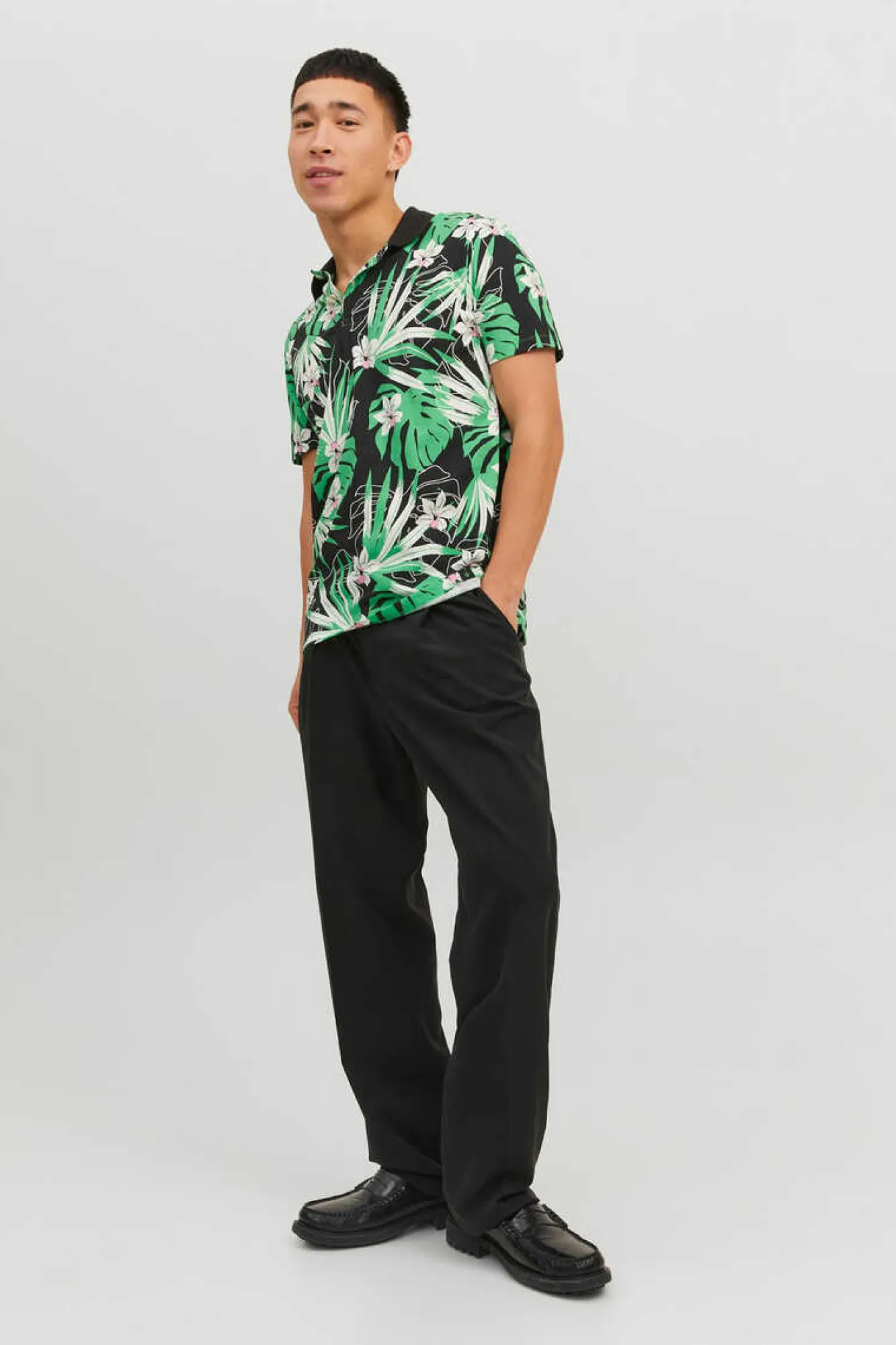 Jack & Jones T-Shirt Com Estampado Floral Preto Hot