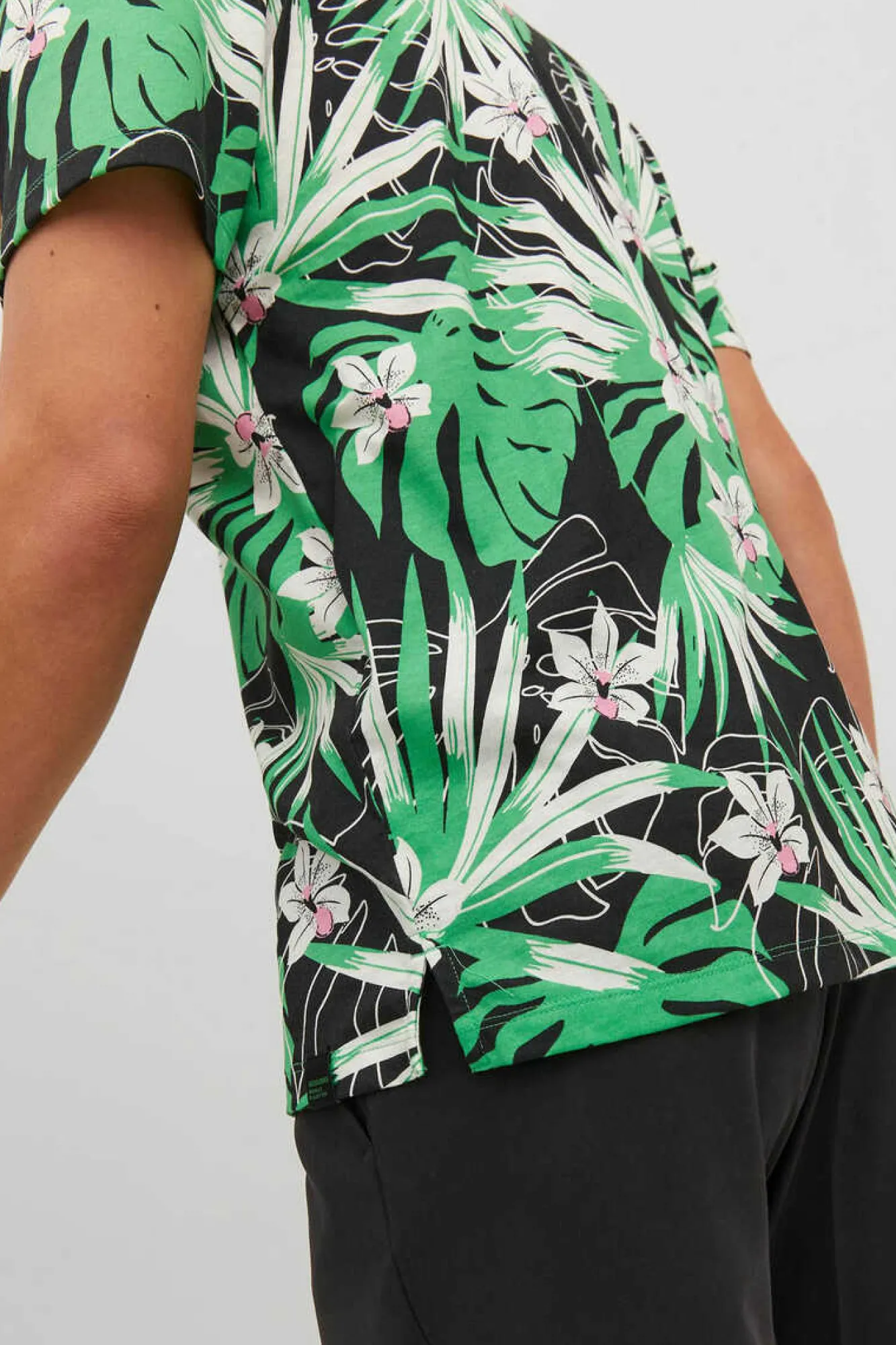 Jack & Jones T-Shirt Com Estampado Floral Preto Hot