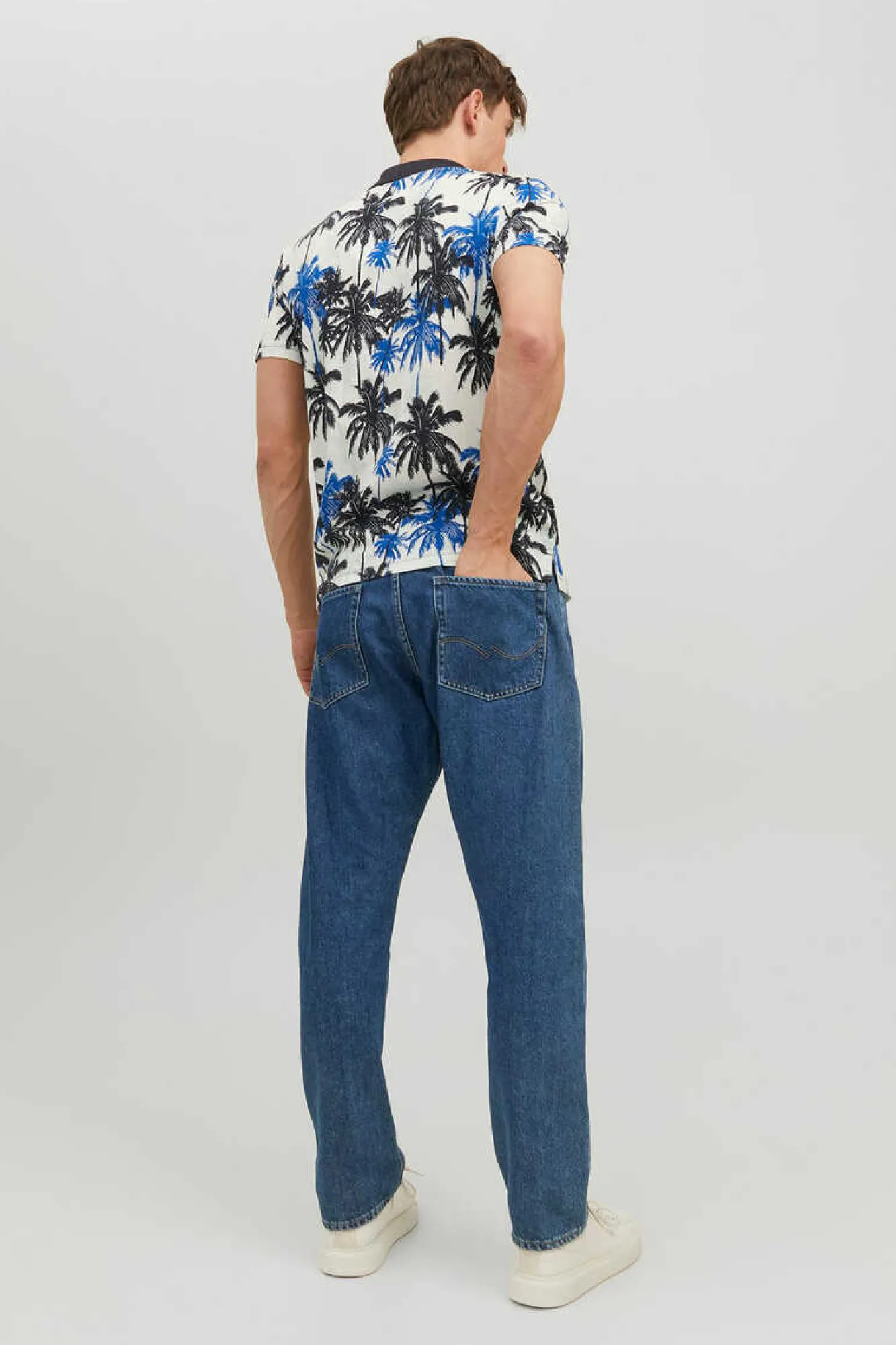 Jack & Jones T-Shirt Com Estampado Floral Marinho Clearance